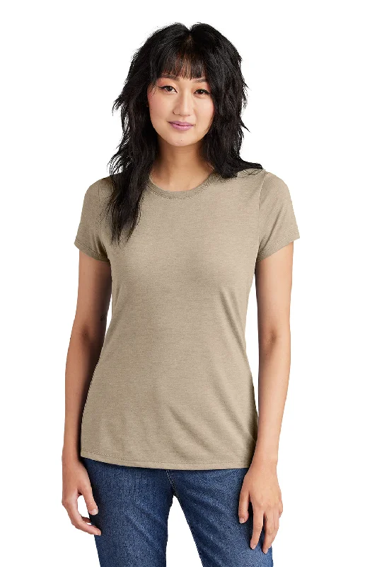 Women’s casual tops for everyday wear -District Womens Perfect Tri Short Sleeve Crewneck T-Shirt - Heather Desert Tan