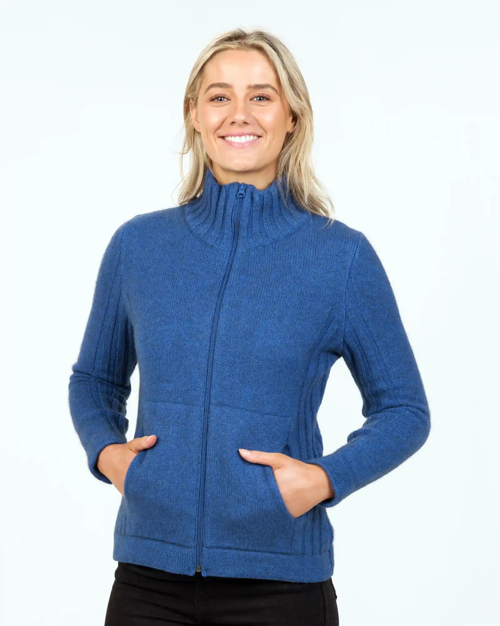 Women’s casual puffers for everyday warmth -Cornflower Women's Essential Jacket in Possum Merino - NS832