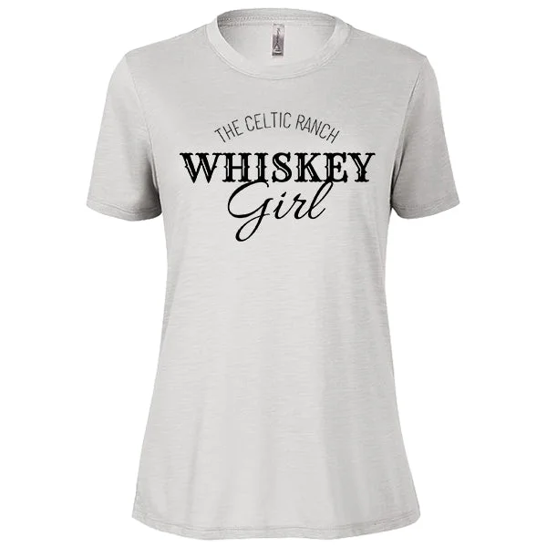 Women’s wrap tops for stylish fit -The Celtic Ranch Whiskey Girl Slub Short Sleeve Crew Neck