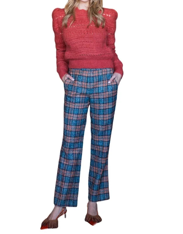 Women’s tiered dresses for playful fashion -Women’s travel pants for comfort and style -Plaid Pants In Mountain Blue