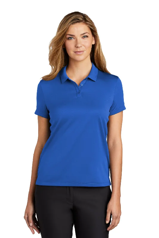 Women’s sheer tops for stylish layering -Nike Womens Essential Dri-Fit Moisture Wicking Short Sleeve Polo Shirt - Game Royal Blue