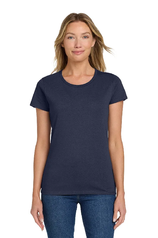 Women’s fitted tank tops for sporty look -Gildan Womens Short Sleeve Crewneck T-Shirt - Navy Blue