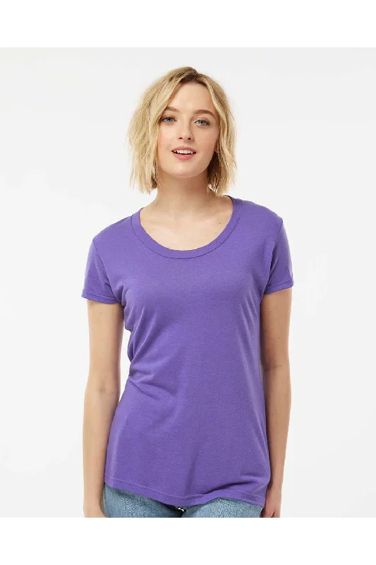 Women’s basic v-neck tops for versatile wear -Tultex Womens Short Sleeve Crewneck T-Shirt - Lilac Purple - Closeout