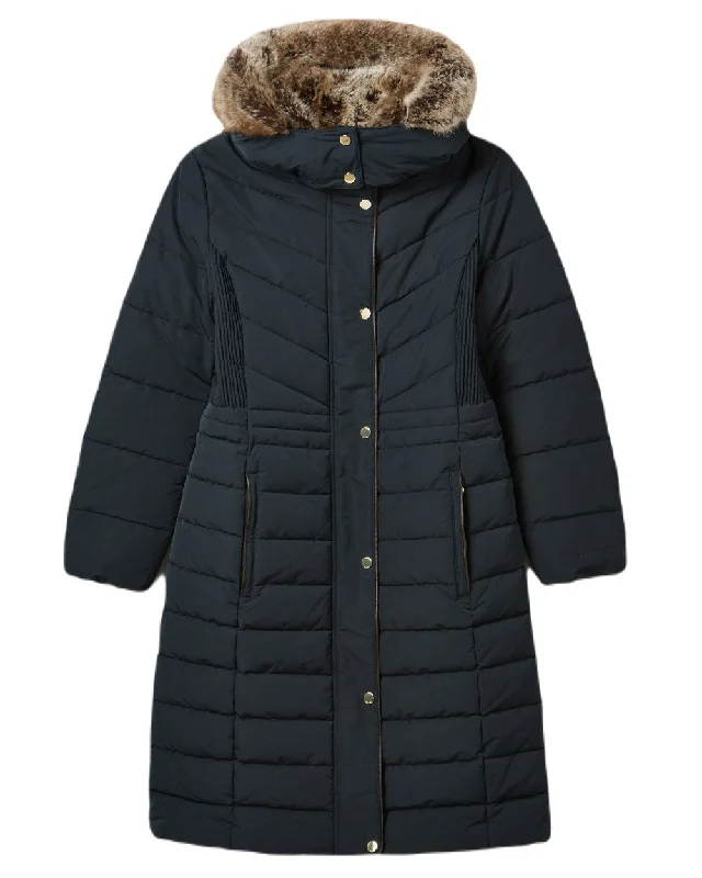 Women’s leather bomber jackets for bold look -Joules Cherington Showerproof Longline Padded Coat