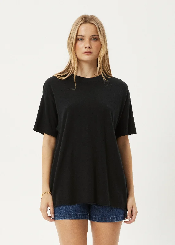 Women’s sheer tops for stylish layering -AFENDS Womens Slay - Oversized Tee - Black