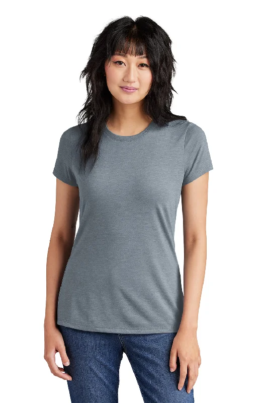 Women’s tunic-length tops for versatile layering -District Womens Perfect Tri Short Sleeve Crewneck T-Shirt - Heather Flint Blue