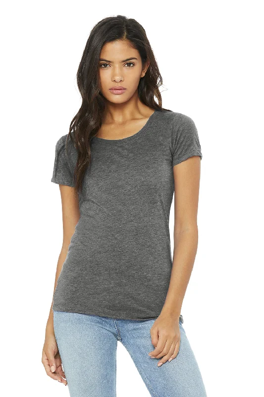 Women’s hoodie tops for sporty style -Bella + Canvas Womens Short Sleeve Crewneck T-Shirt - Grey