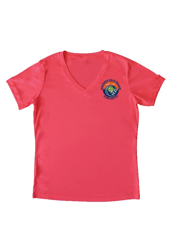 Women’s one-shoulder tops for trendy look -Wrightsville Beach Pickleball Ladies Performance T-Shirt-Front Chest Logo