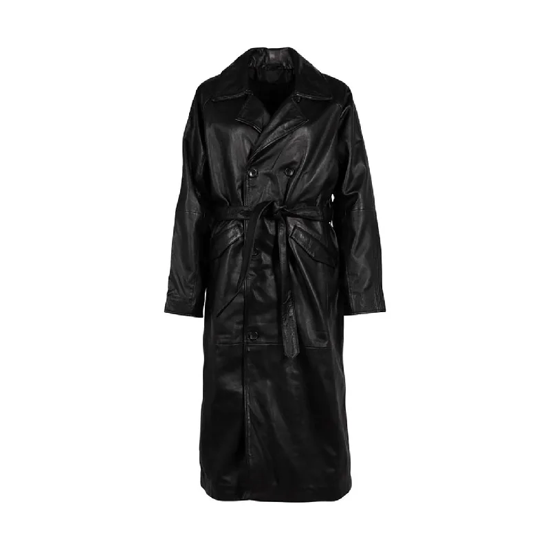 Women’s rainproof jackets for weather protection -Mauritius Genuine Leather Trench Coat For Men and Women