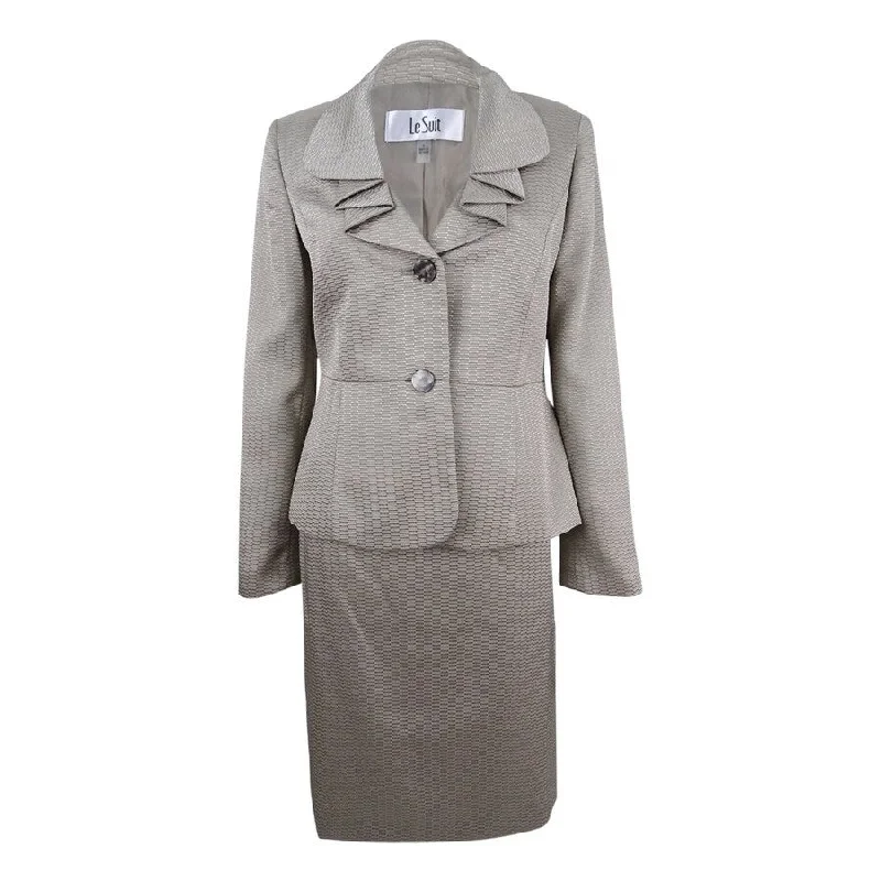 Women’s fleece-lined rain jackets for ultimate comfort -Le Suit Women's Two-Button Shimmer Skirt Suit