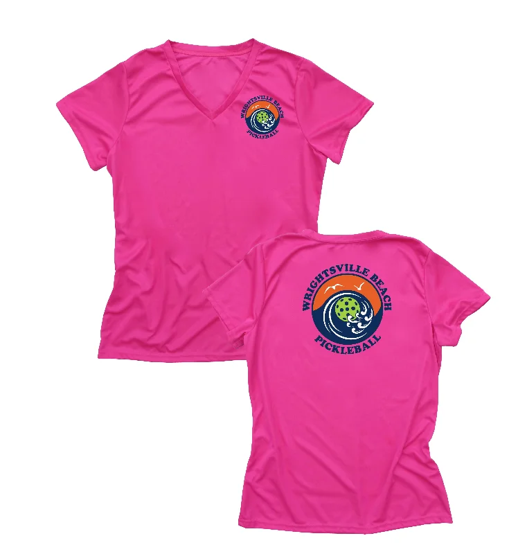 Women’s button-down shirts for polished look -Wrightsville Beach Pickleball Ladies Performance T-Shirt - Front Chest AND Back Logo