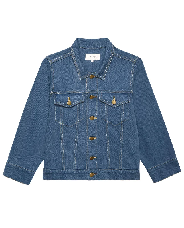 Women’s plaid jackets for classic pattern -The Slouchy Jean Jacket. -- French Blue