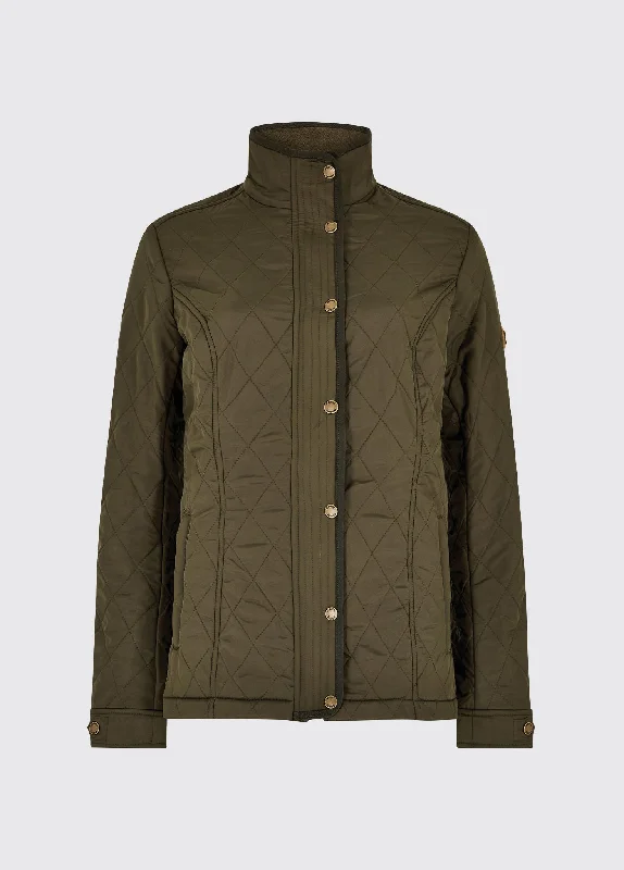 Women’s oversized puffer jackets for cozy fit -Camlodge Quilted Jacket - Olive