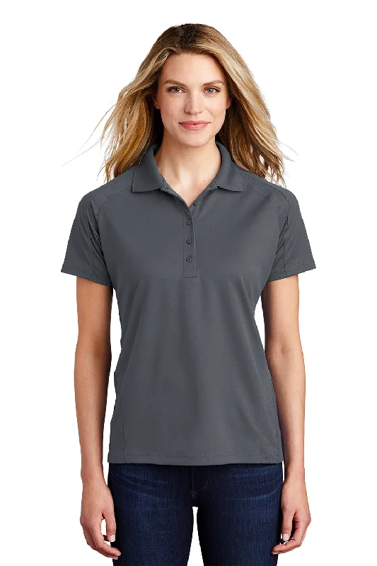 Women’s high-low tops for unique silhouette -Sport-Tek Womens Dri-Mesh Moisture Wicking Short Sleeve Polo Shirt - Steel Grey