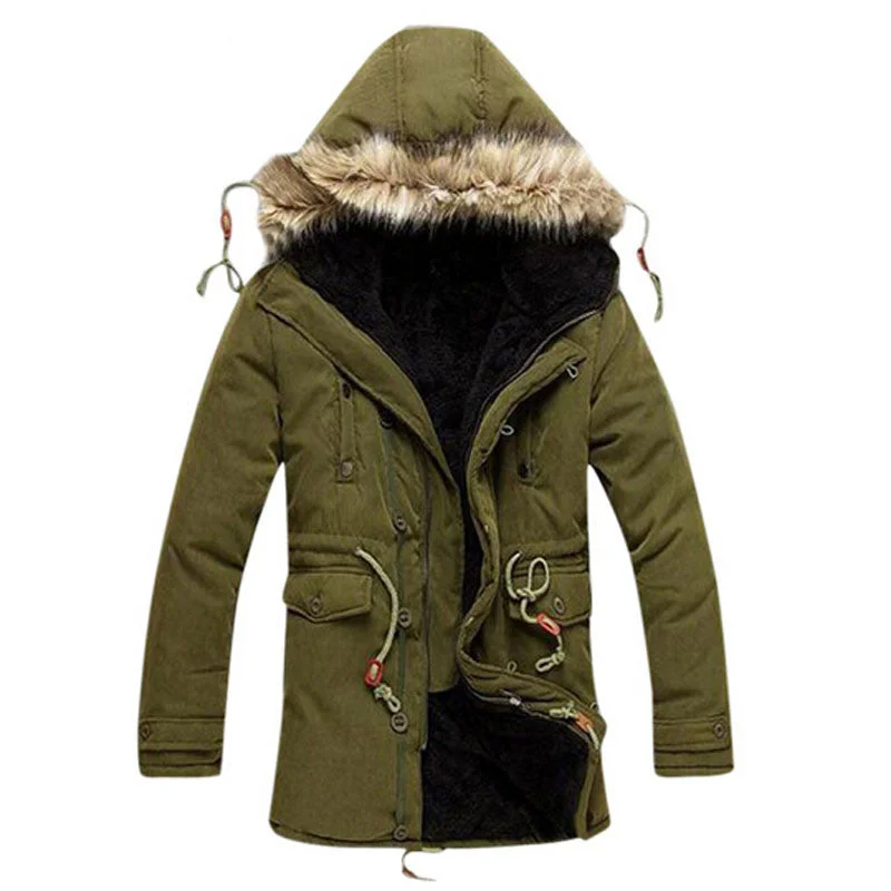 Women’s wrap jackets for cozy layering -Men Coat Men's Solid Causal Long Warm Coat Male Fashion Padded Hooded Winter Wear Thick Coat MWM060