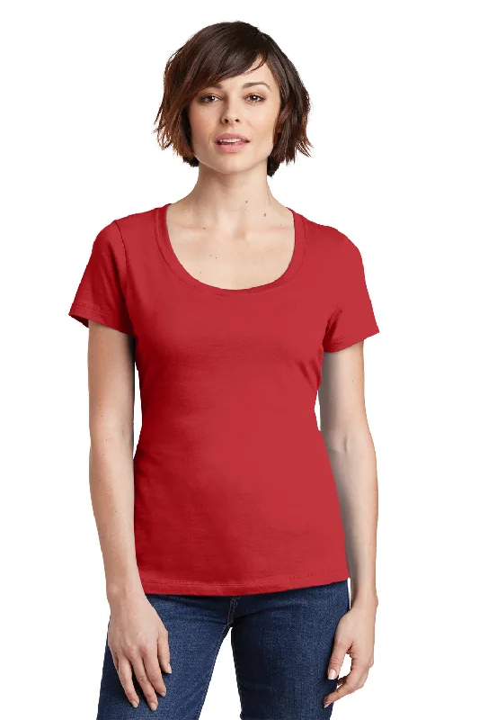 Women’s lace tops for feminine touch -District Womens Perfect Weight Short Sleeve Scoop Neck T-Shirt - Classic Red - Closeout