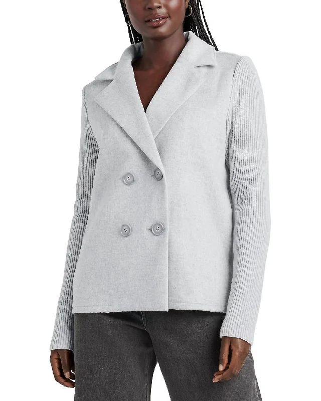 Women’s bomber style jackets for trendy vibe -Singrid Wool Jacket In Ice Heather Grey