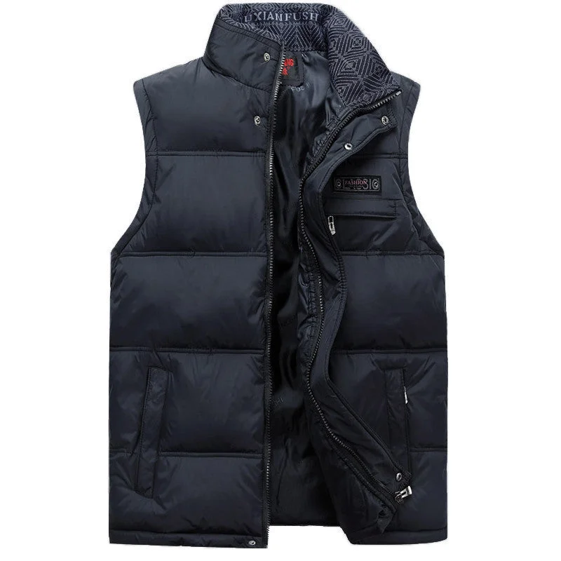 Women’s wool coats for cold weather style -Men's Sleeveless Vest Homme Winter Casual Coats Male Cotton-Padded Men's Warm Vest Photographer Men Waistcoat Plus size 4XL