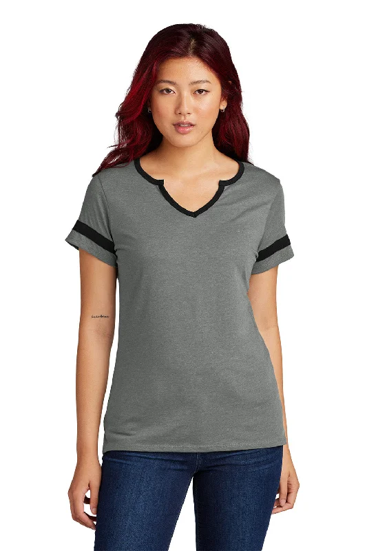 Women’s sweatshirts with prints for stylish casual wear -Sport-Tek Womens Halftime Notch Neck Short Sleeve T-Shirt - Heather Vintage Grey/Black - New