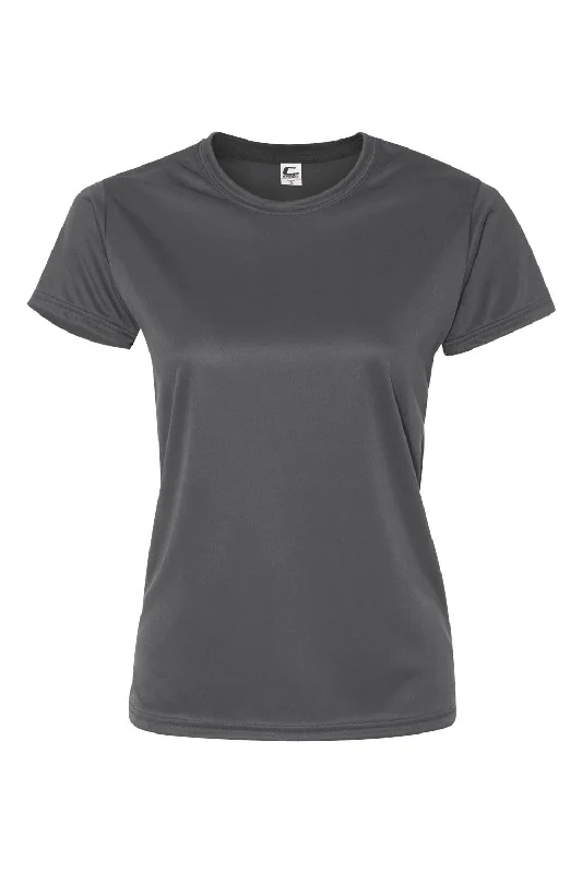 Women’s cropped shirts for relaxed look -C2 Sport Womens Performance Moisture Wicking Short Sleeve Crewneck T-Shirt - Graphite Grey - Closeout