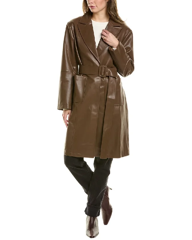 Women’s trench coat with belt for classic look -Femme Society Coat