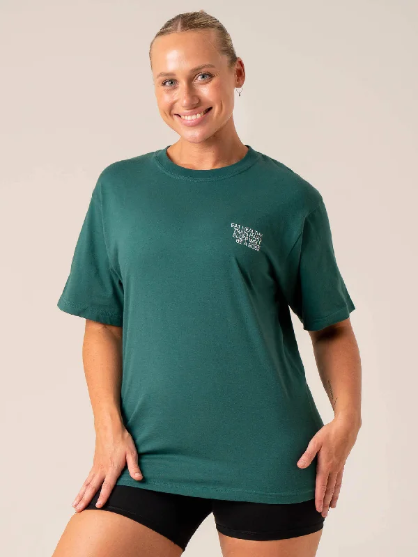 Women’s button-down shirts for polished look -Wellness T-Shirt - Forest Green