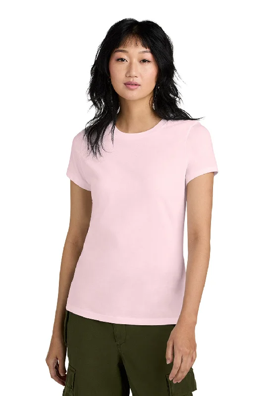 Women’s high-neck tops for sophisticated style -District Womens Perfect Weight Short Sleeve Crewneck T-Shirt - Carnation Pink