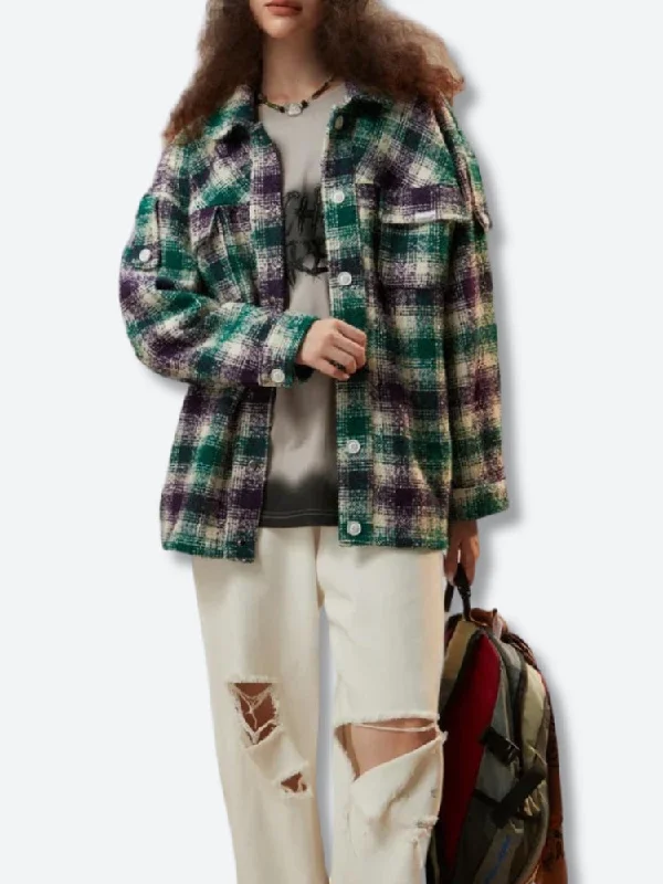 Women’s winter jackets for cold weather -Flannel Shirt Jacket