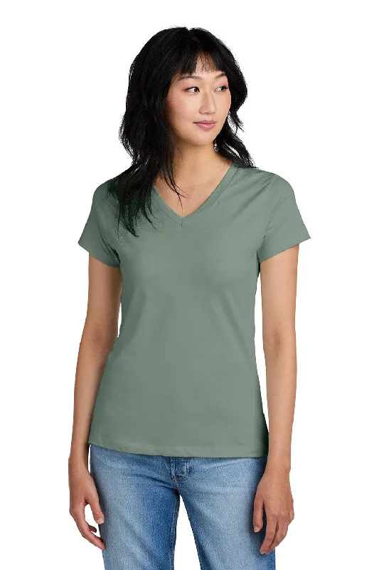 Women’s v-neck tops for casual elegance -District Womens Perfect Weight Short Sleeve V-Neck T-Shirt - Laurel Green