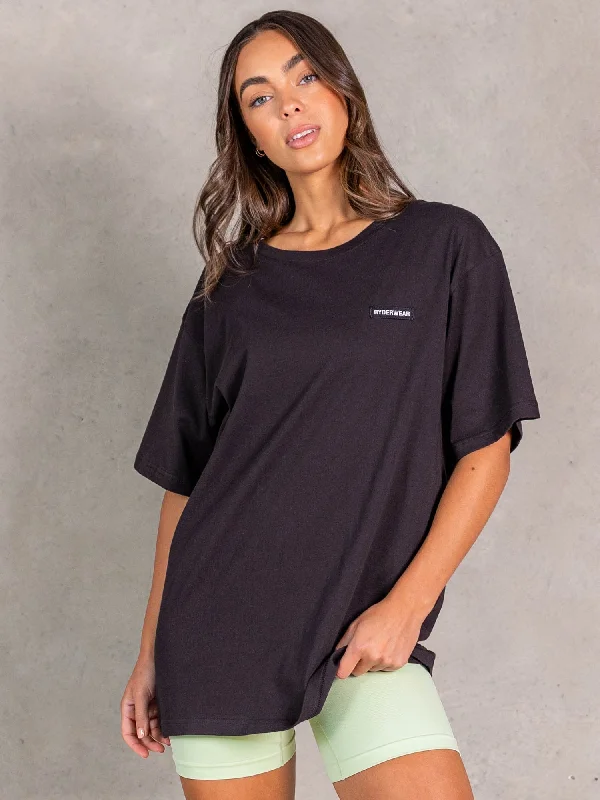 Women’s knitted tops for cozy comfort -NRG Oversized T-Shirt - Faded Black