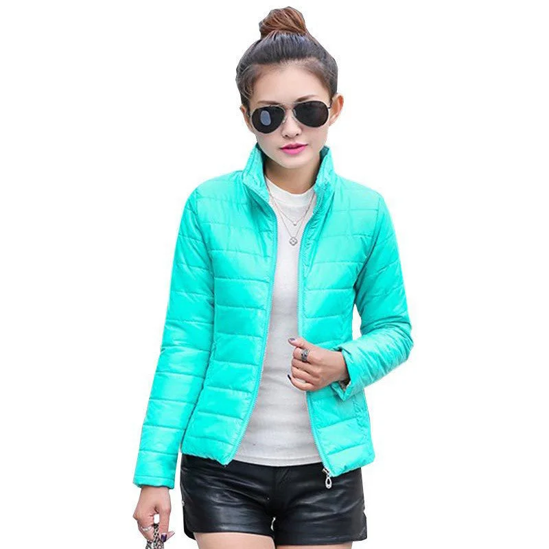 Women’s lightweight blazer jackets for workwear -women's jacket to keep warm in winter padded silk ladies fashion casual Slim padded winter jacket 269T