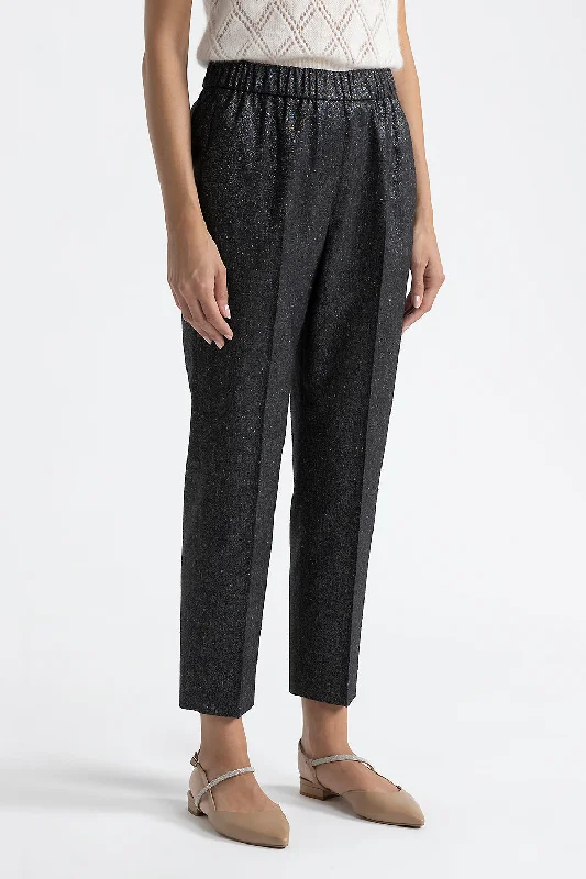 Women’s boho dresses for relaxed style -Women’s sweatpants for lounging and comfort -Lurex tweed carrot trousers