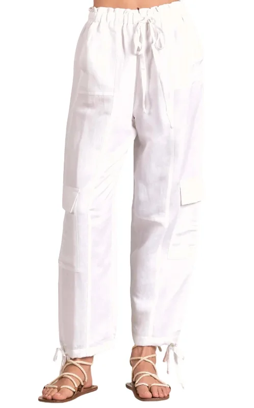 Women’s sundresses for summer comfort -Women’s linen pants for warm weather -Cargo Pant In White