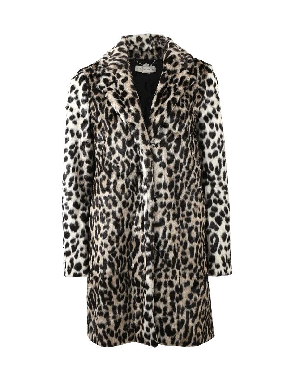 Women’s trench coats for classic fashion -Leopard Long Coat