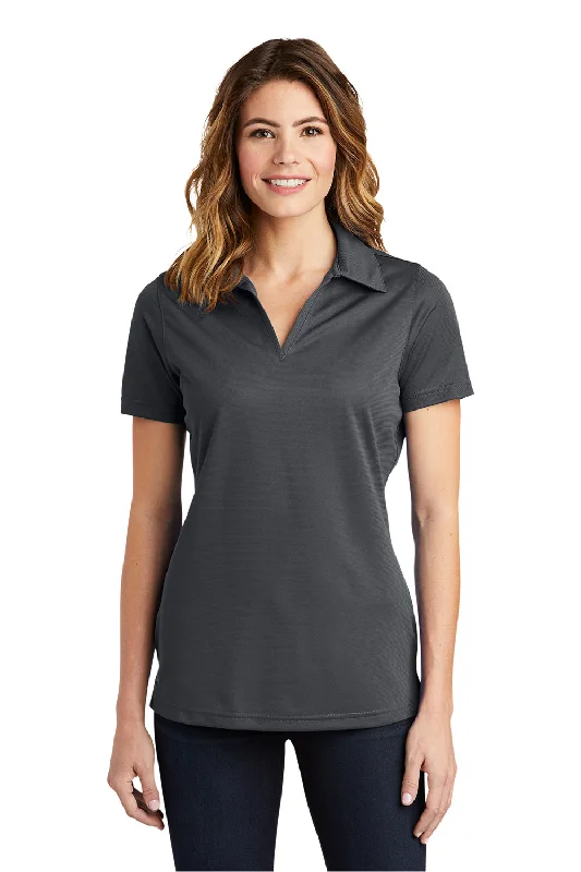 Women’s printed tops for bold fashion -Sport-Tek Womens Active Mesh Moisture Wicking Short Sleeve Polo Shirt - Iron Grey