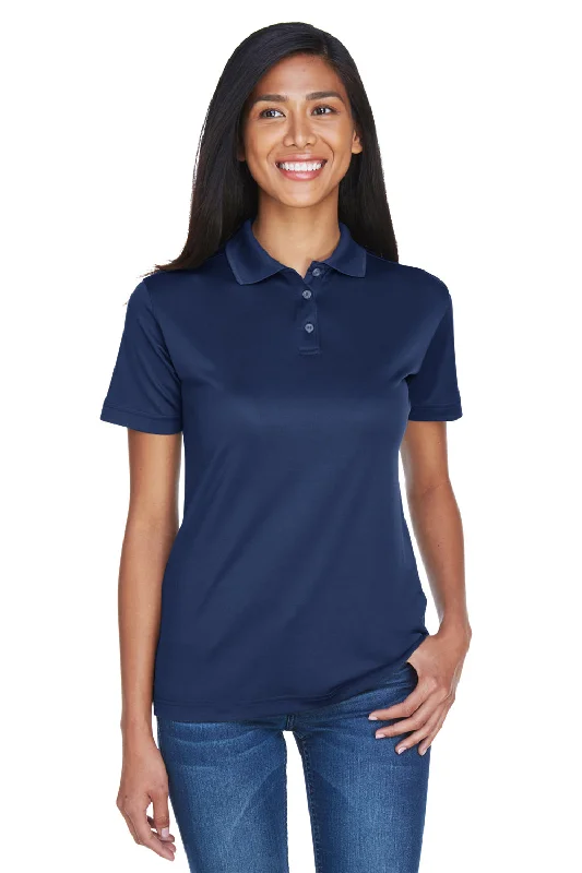 Women’s bell sleeve tops for dramatic look -UltraClub Womens Cool & Dry Moisture Wicking Short Sleeve Polo Shirt - Navy Blue