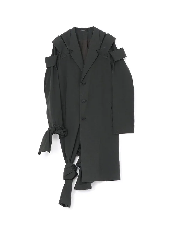 Women’s trench coats for rainy weather -COTTON TWILL SHOULDER EPAULET DOUBLE JACKET