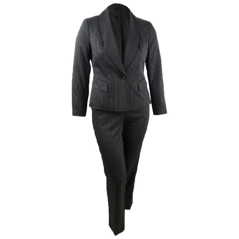 Women’s winter jackets for cold weather -Le Suit Women's Double-Pinstriped Pantsuit