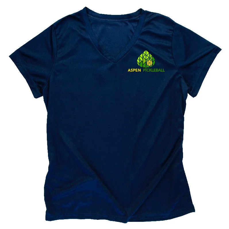 Women’s fitted blouse for office wear -Aspen Pickleball Ladies Performance T-Shirt - Colorado Pickleball Front Chest Logo