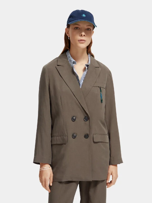 Women’s military jackets for structured look -Double-breasted blazer