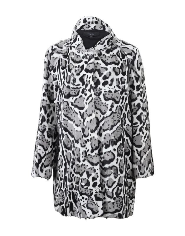 Women’s wrap coats for flattering fit -Snow Leopard Fur Coat