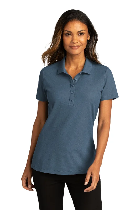 Women’s graphic tees for stylish outfits -Port Authority Womens React SuperPro Snag Resistant Short Sleeve Polo Shirt - Regatta Blue