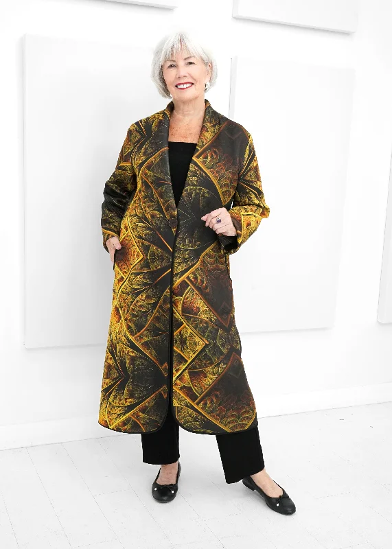 Women’s pea coats for classic style -Fenya V - Scuba Mystery Long Jacket -SALE