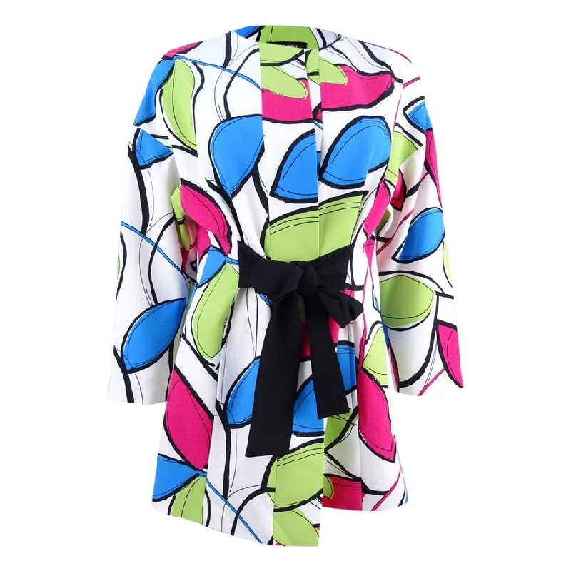 Women’s casual jackets for everyday wear -Nine West Women's Printed Wrap Topper Jacket