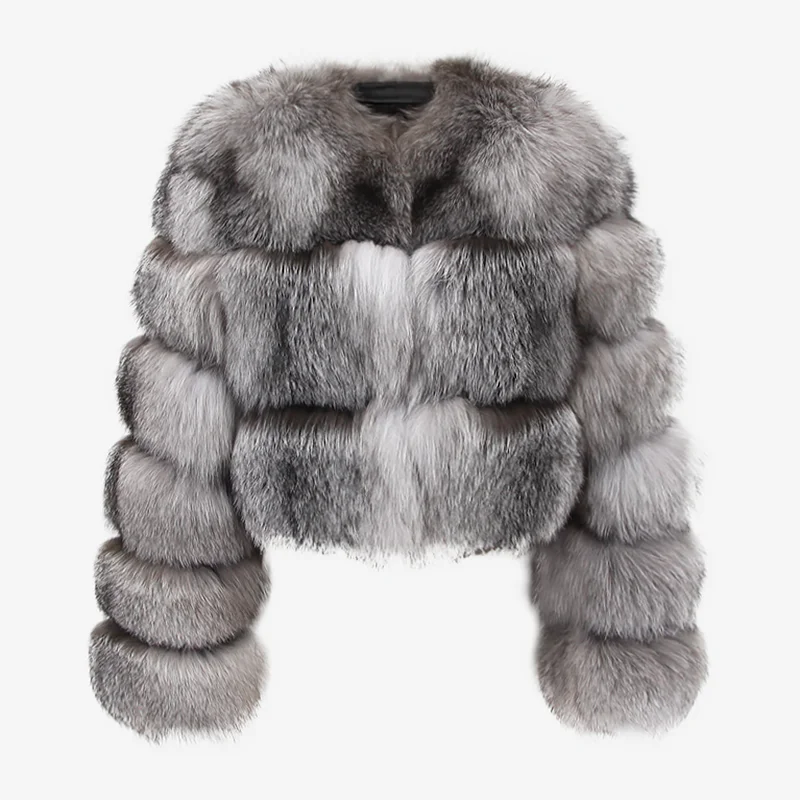 Women’s biker-style leather jackets for edgy look -QIUCHEN QC22068  New  Winter Warm Women Cropped Thick Jacket Silver Arctic Fox  Real Fox Fur Coat  Colorful