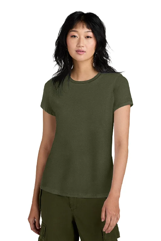 Women’s lace-up tops for edgy vibe -District Womens Perfect Weight Short Sleeve Crewneck T-Shirt - Military Green