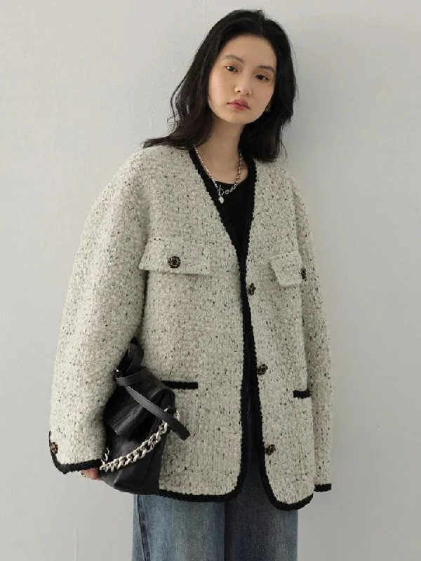 Women’s shawl collar jackets for sophisticated style -Classic Boucle Jacket