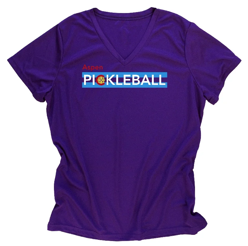 Women’s blouses for workwear elegance -Aspen Colorado Flag Pickleball Ladies Performance T-Shirt