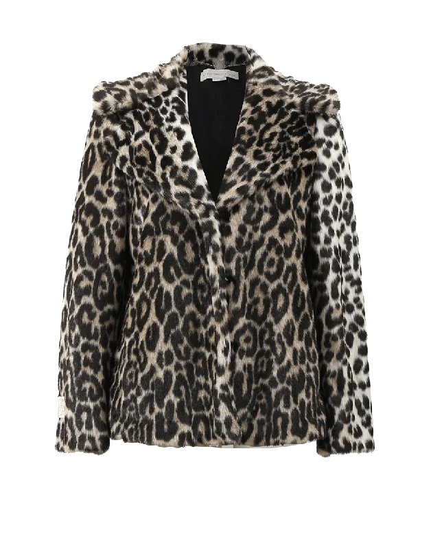 Women’s blazer jackets for professional look -Leopard Short Coat