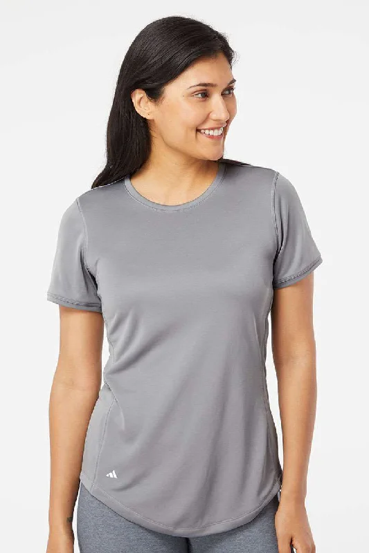 Women’s cotton tops for breathable comfort -Adidas Womens UPF 50+ Short Sleeve Crewneck T-Shirt - Grey - Closeout